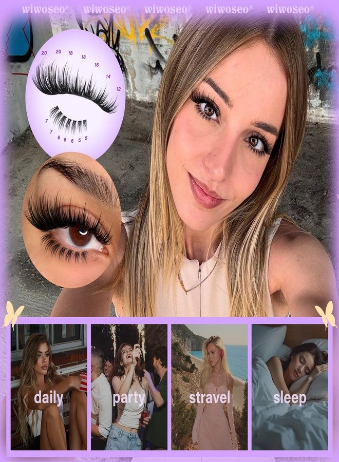 wiwoseo Spikes Lash Clusters with Bottom Lashes Clusters Lash Extension Kit Natural Eyelash Clusters Eyelash Extensions Kit Wispy Lash Clusters Kit Bottom Lashes Clusters with Spikes Individual Lashes - Image 2